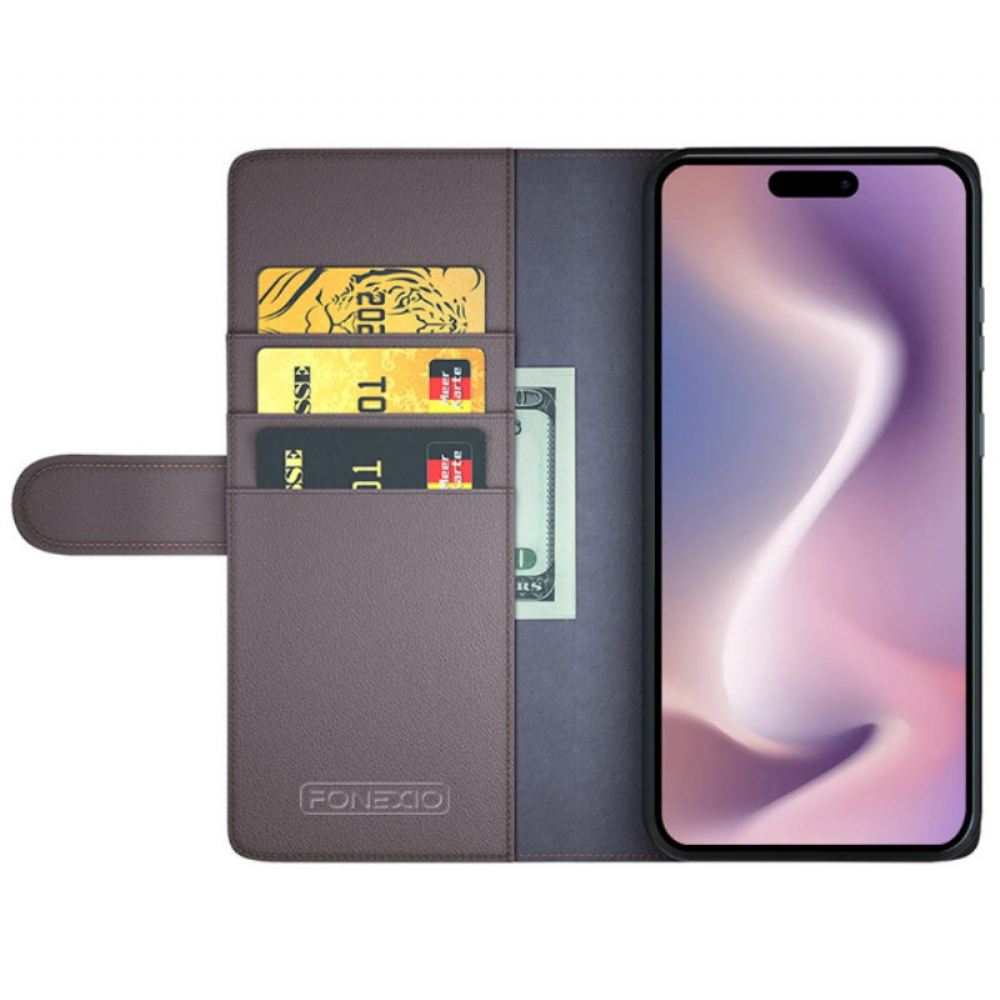 Peněženková Pouzdra iPhone 16 Pravá Kůže