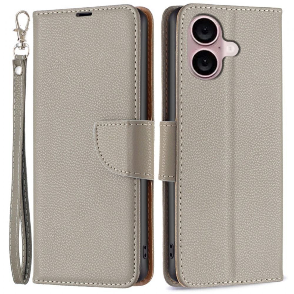 Peněženková Pouzdra iPhone 16 Textura Strappy Litchi