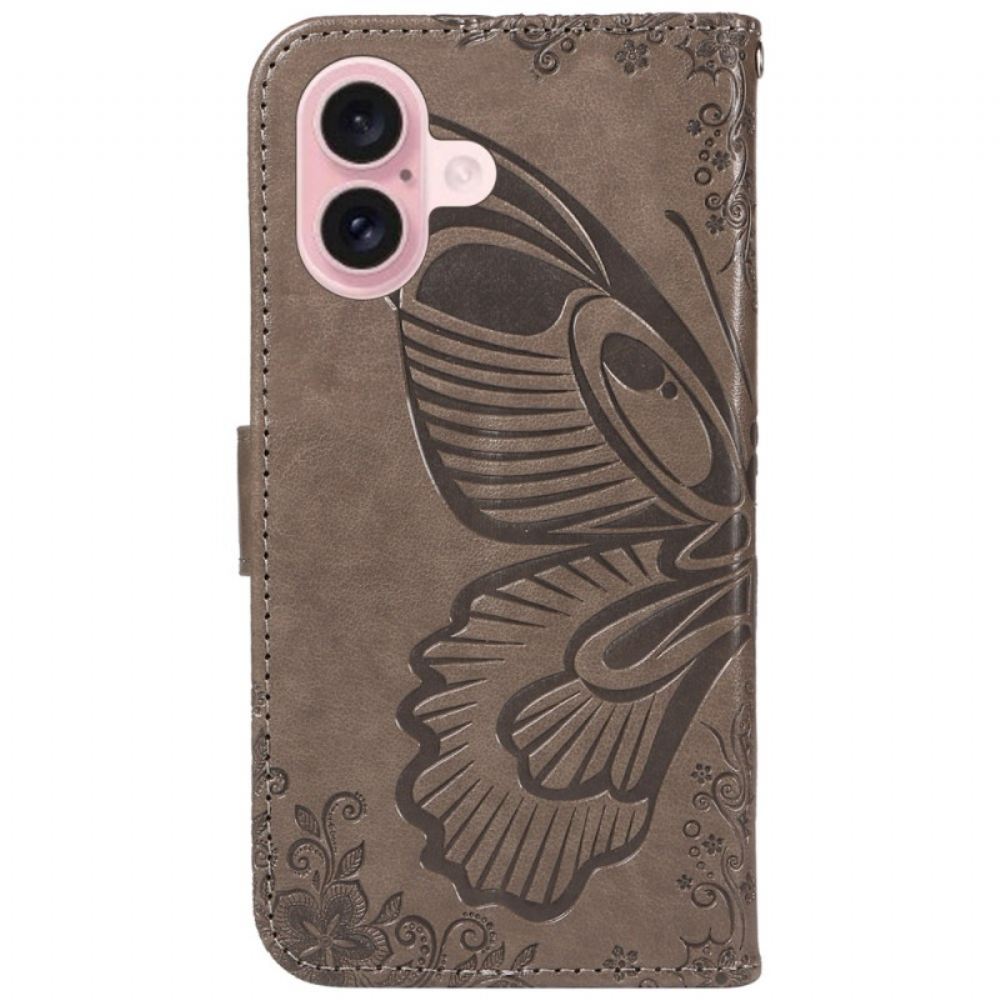 Peněženková Pouzdra iPhone 16 Tisk Motýlů