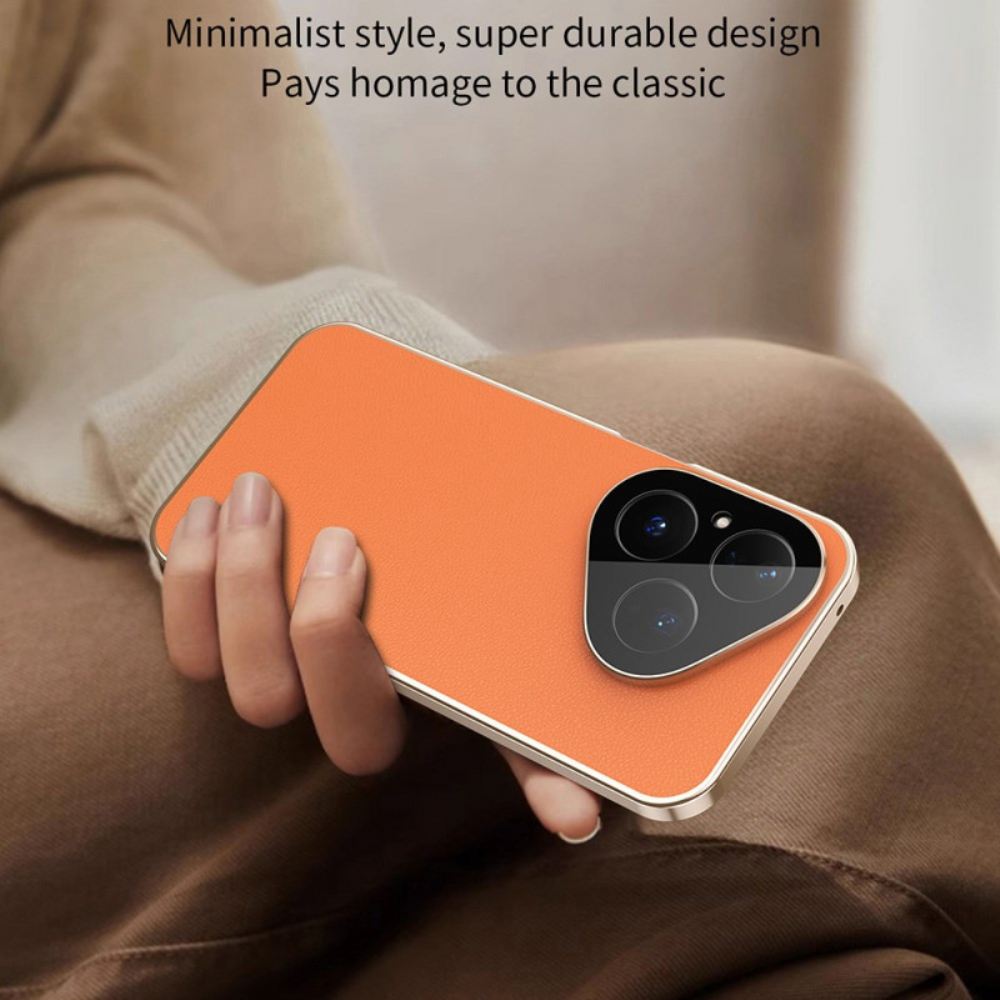 Kryt Huawei Pura 80 Kožený Design A Ochranná Fólie Z Tvrzeného Skla