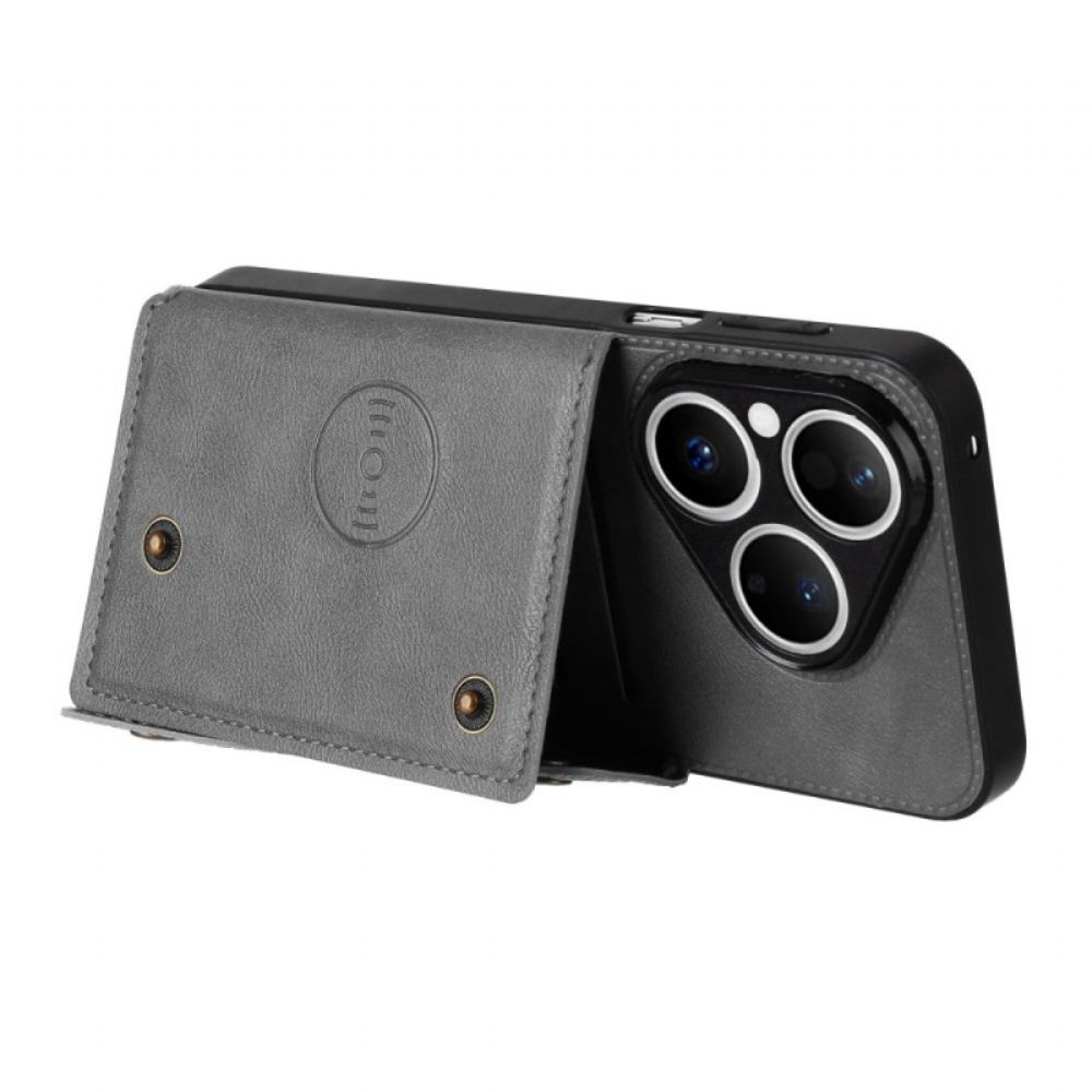 Kryt Na Huawei Pura 80 Kožený Efekt Pouzdro Na Karty