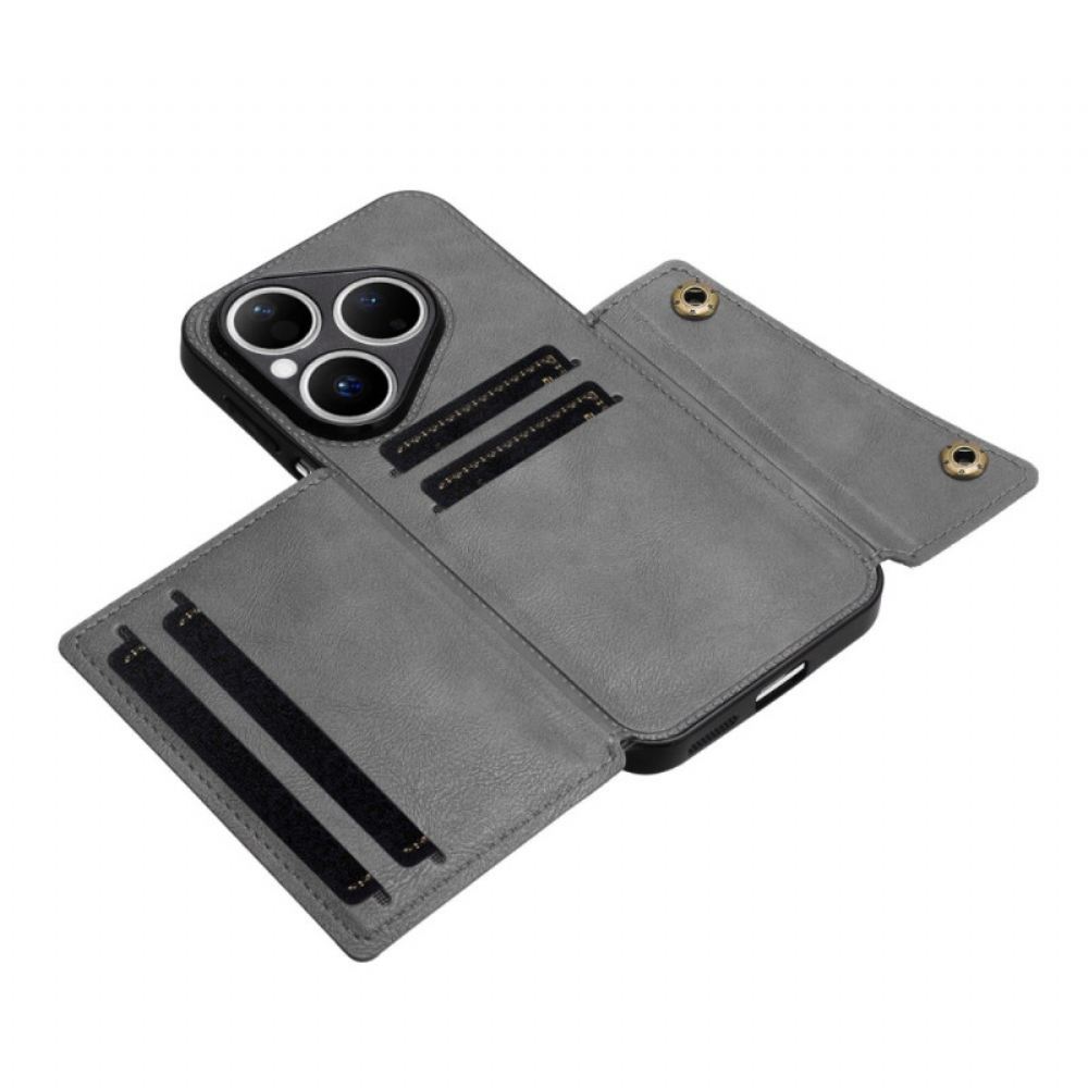 Kryt Na Huawei Pura 80 Kožený Efekt Pouzdro Na Karty