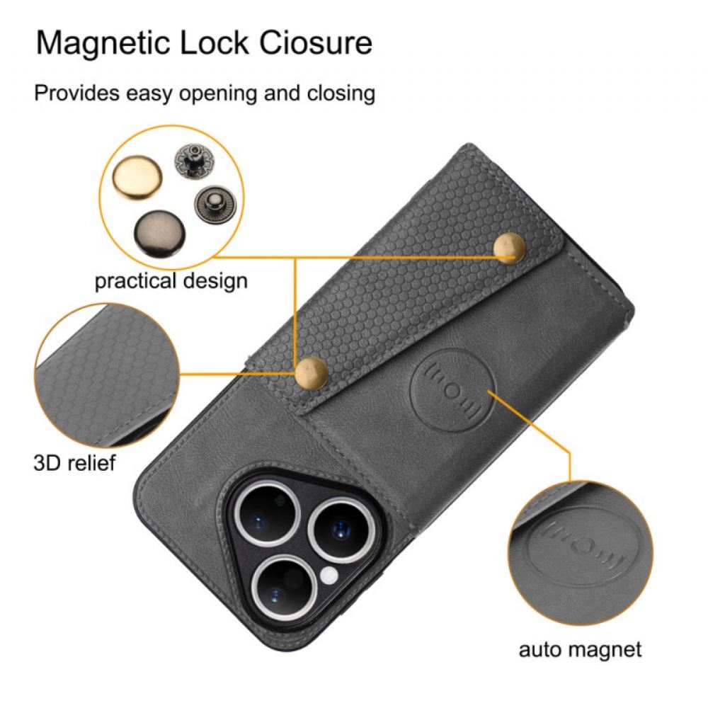 Kryt Na Huawei Pura 80 Kožený Efekt Pouzdro Na Karty