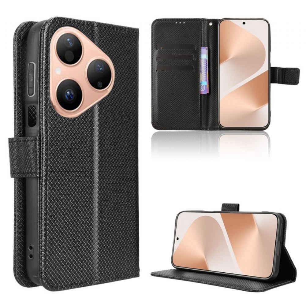 Peněženková Pouzdra Huawei Pura 80 Kryty Na Mobil Diamantová Textura