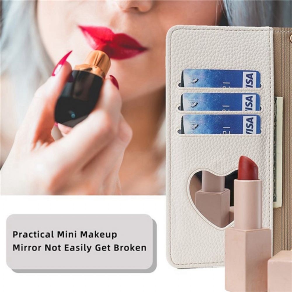 Peněženková Pouzdra Huawei Pura 80 Kryty Na Mobil Dvoubarevná Se Zrcátkem A Řetízkem