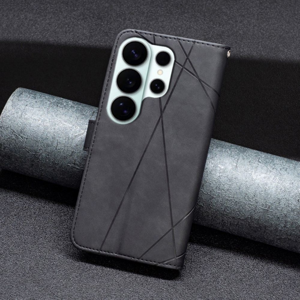 Kožený Kryt Na Samsung Galaxy S26 Ultra Binfen Geometrický Vzor Barva