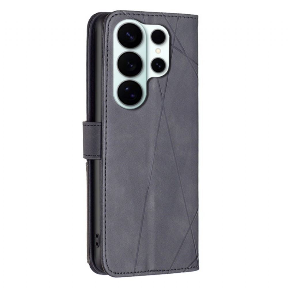 Kožený Kryt Na Samsung Galaxy S26 Ultra Binfen Geometrický Vzor Barva