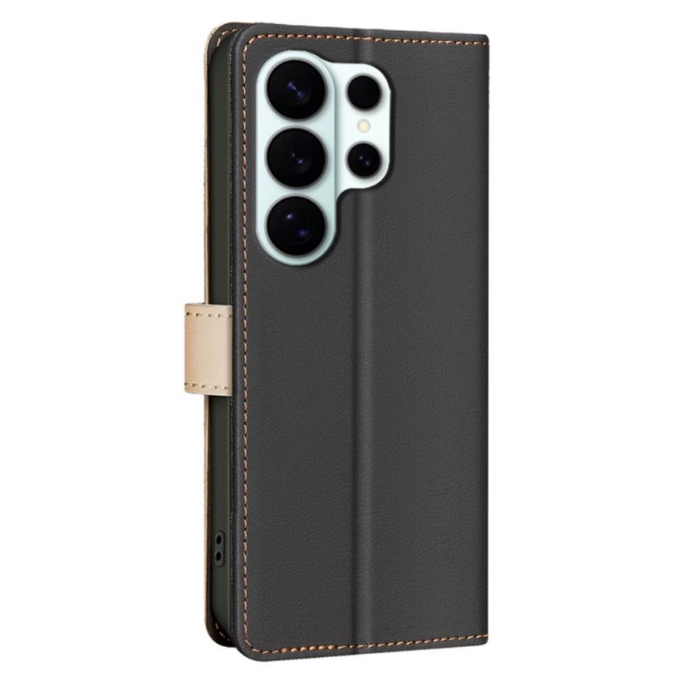 Kožený Kryt Samsung Galaxy S26 Ultra Dvoubarevná Binfen Color