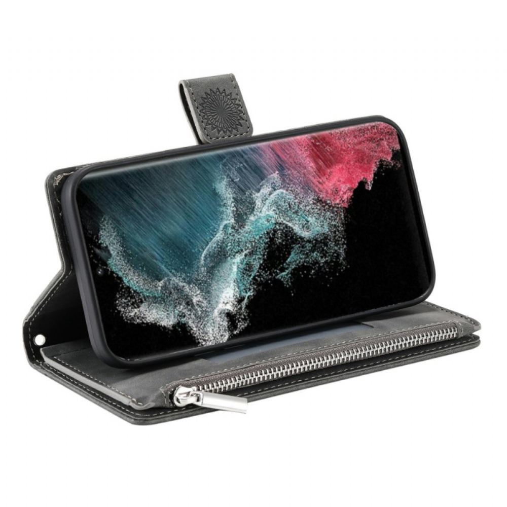 Kožený Kryt Samsung Galaxy S26 Ultra Peněženka Mandala