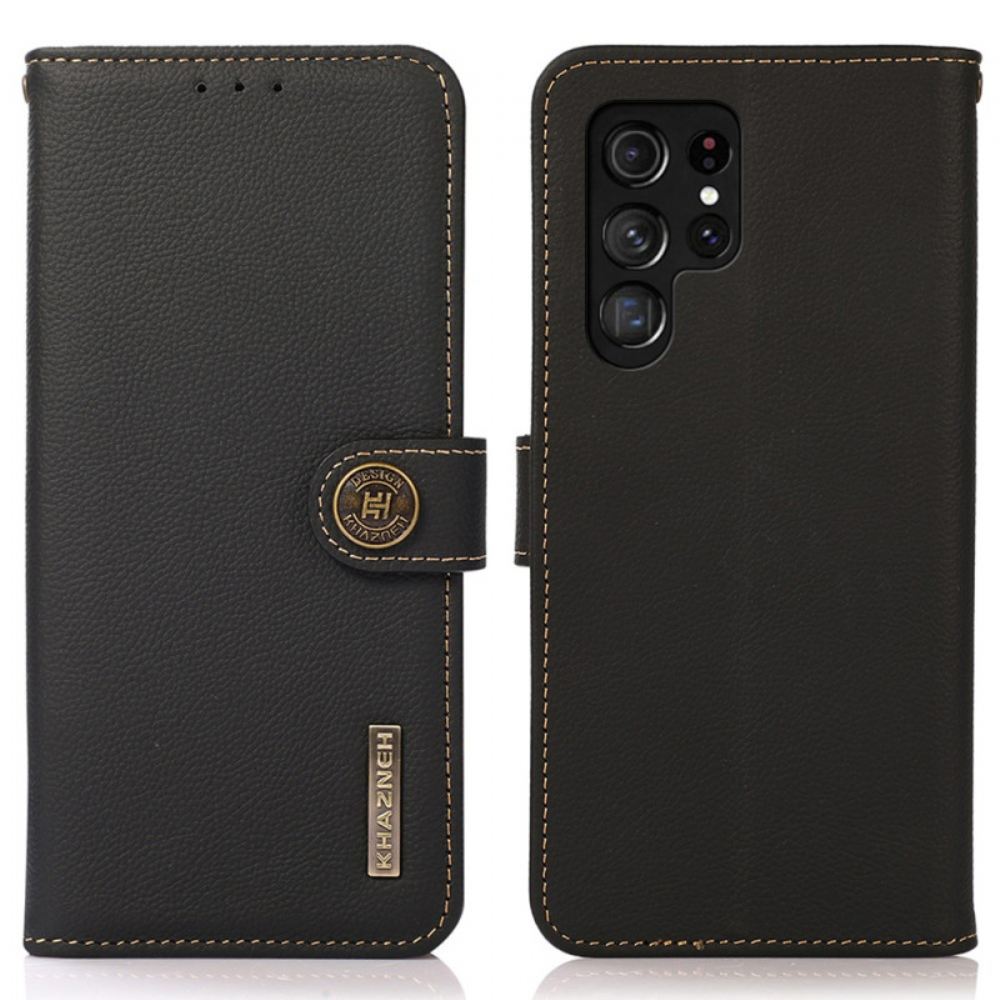 Kožený Kryt Samsung Galaxy S26 Ultra Pravá Kůže Khazneh