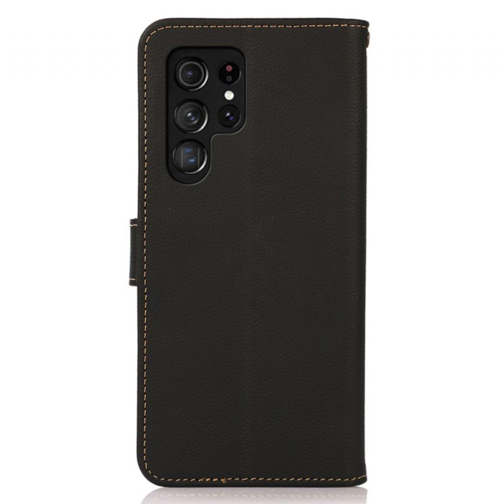 Kožený Kryt Samsung Galaxy S26 Ultra Pravá Kůže Khazneh