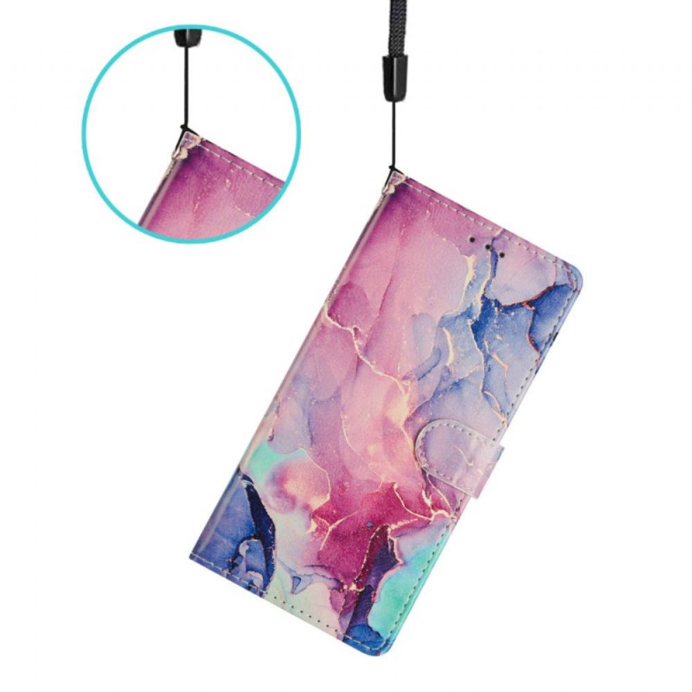 Kožený Kryt Samsung Galaxy S26 Ultra Zelený A Růžový Mramor