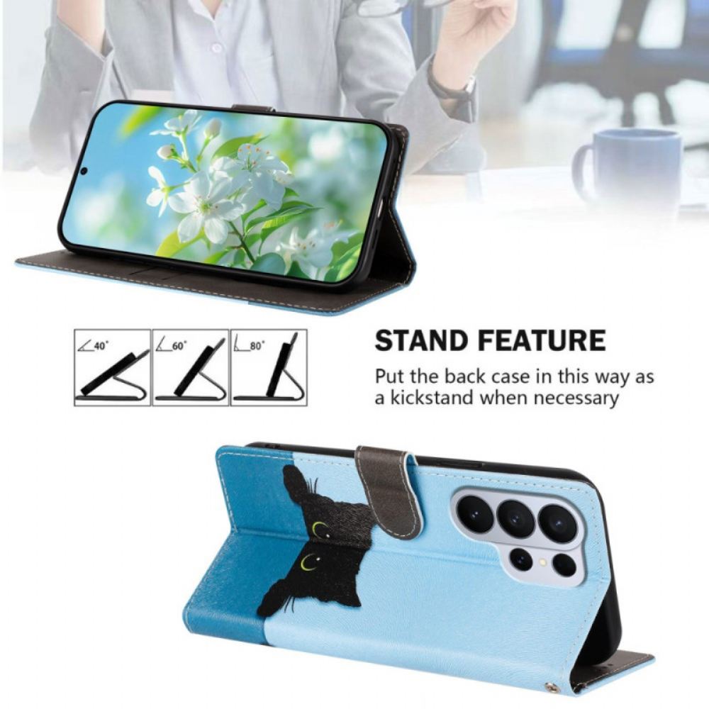 Peněženková Pouzdra Samsung Galaxy S26 Ultra Černé Kotě