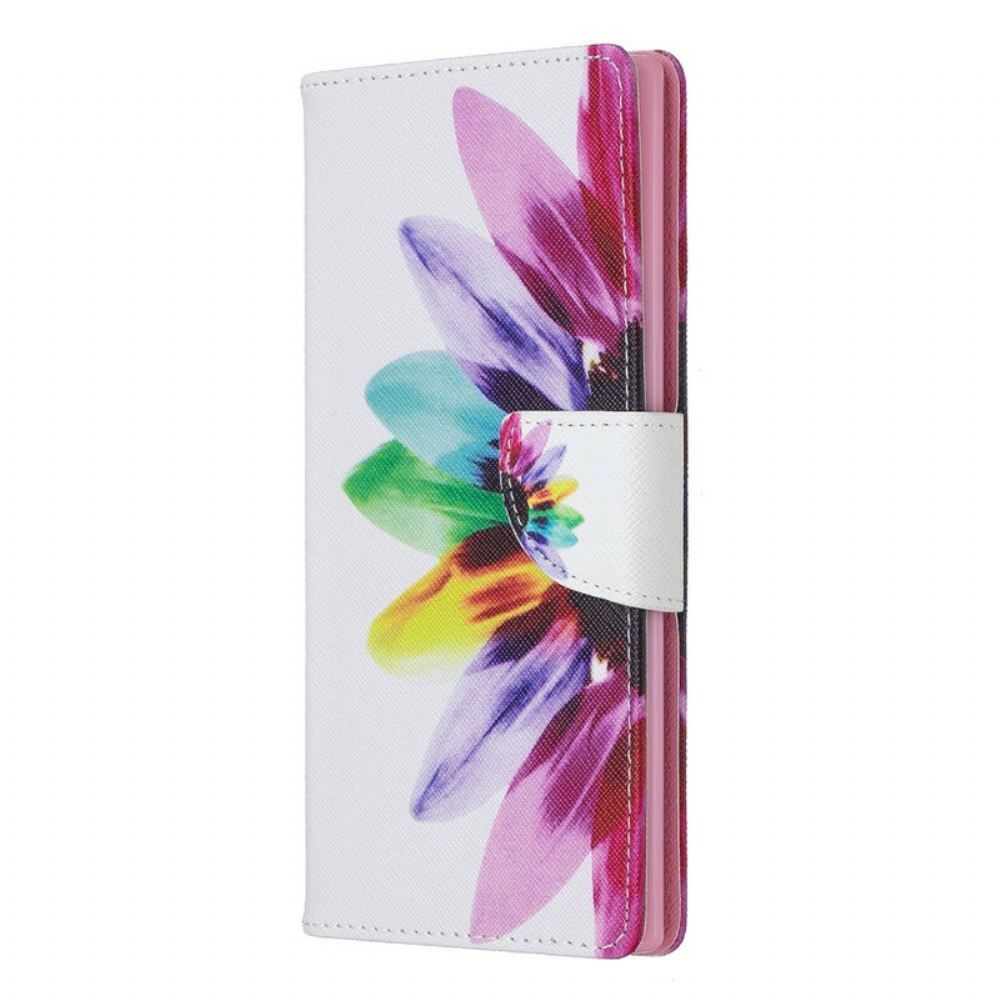 Flipové Pouzdro Na Samsung Galaxy Note 10 Plus Květina Akvarelu