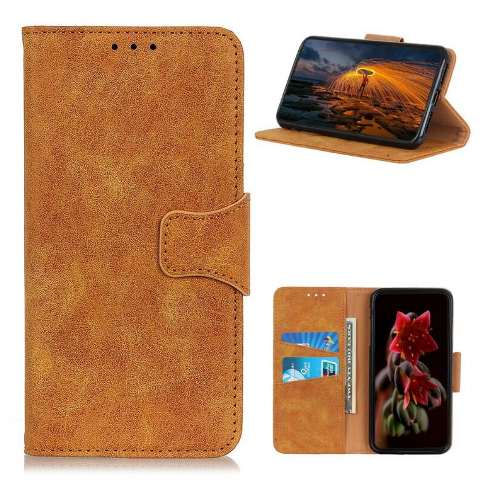 Flipové Pouzdro Na Samsung Galaxy A12 / M12 Kožené Pouzdro Vintage Magnetická Klapka