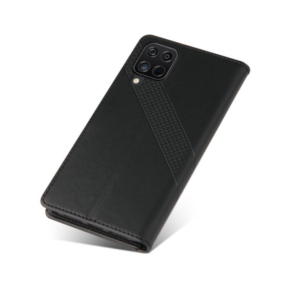 Flipové Pouzdro Na Samsung Galaxy A12 / M12 Kožený Efekt Gq.utrobe