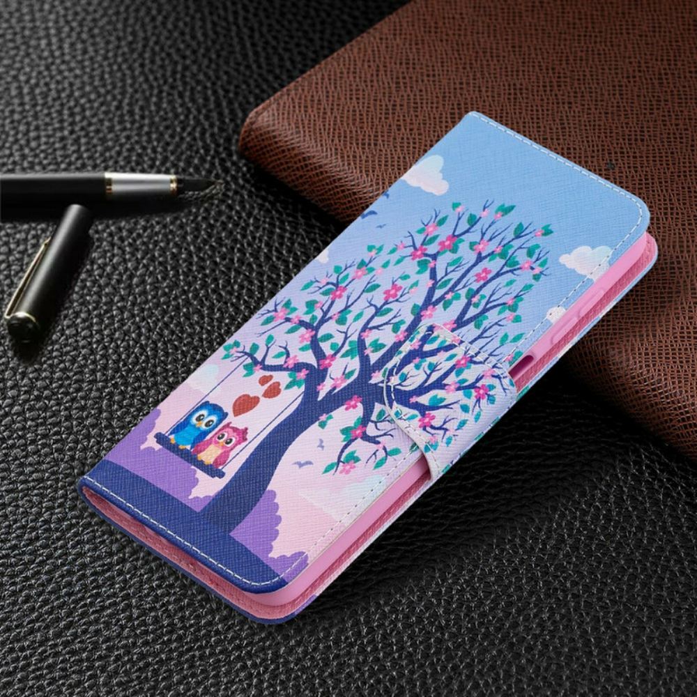 Flipové Pouzdro Na Samsung Galaxy A12 / M12 Sovy Na Houpačce
