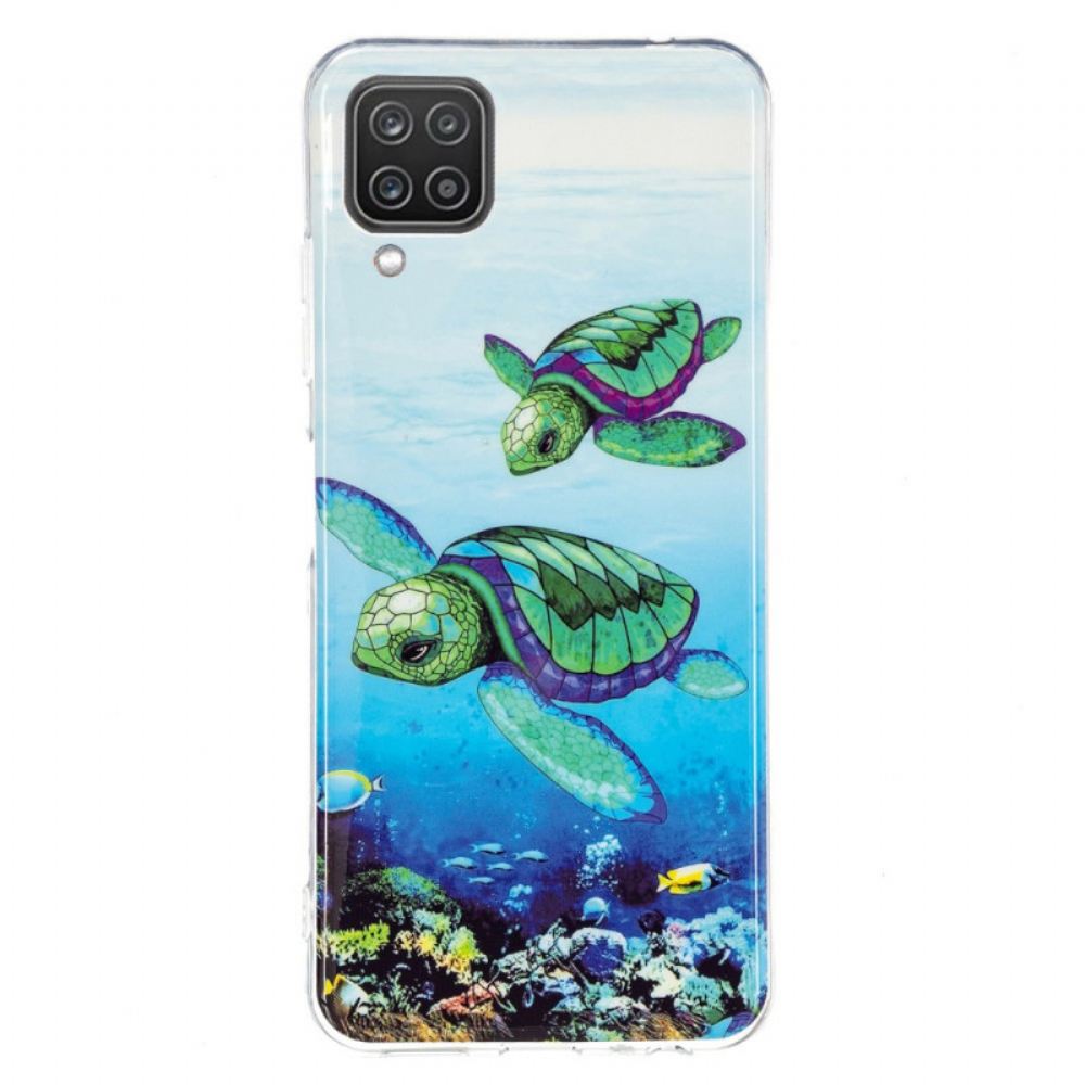 Kryt Na Samsung Galaxy A12 / M12 Fluorescenční Želvy
