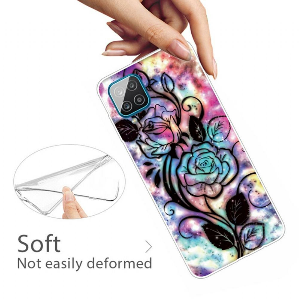 Kryt Na Samsung Galaxy A12 / M12 Grafický Květ