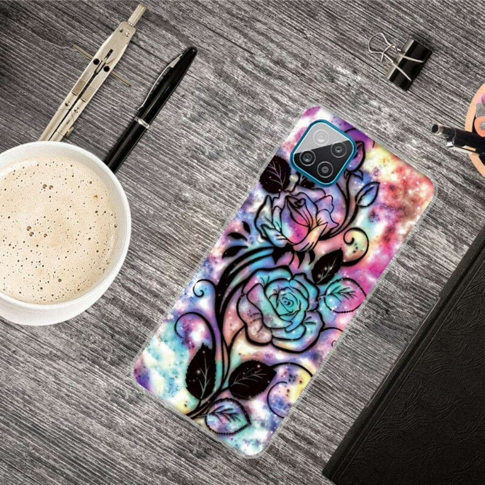 Kryt Na Samsung Galaxy A12 / M12 Grafický Květ