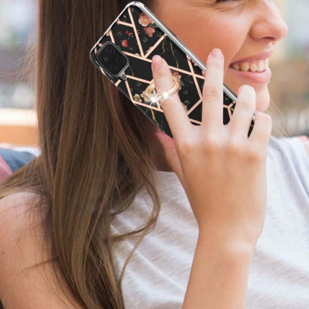 Kryt Na Samsung Galaxy A12 / M12 Květiny Na Prstenovou Podporu