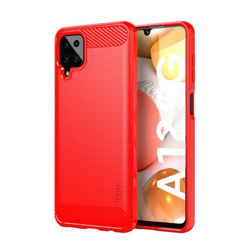 Kryt Na Samsung Galaxy A12 / M12 Mofi Kartáčované Uhlíkové Vlákno