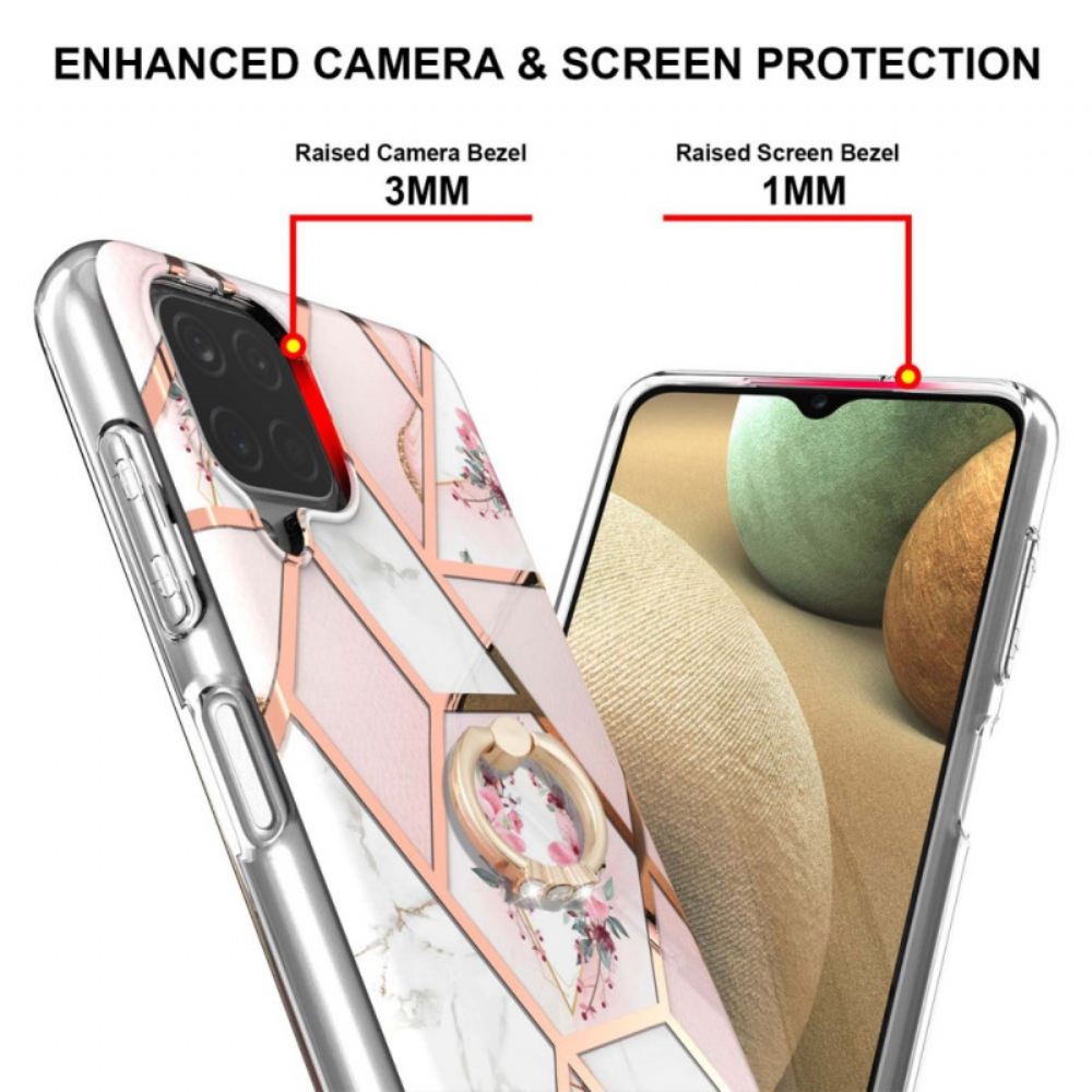 Kryt Na Samsung Galaxy A12 / M12 Mramor S Kroužkovou Podporou