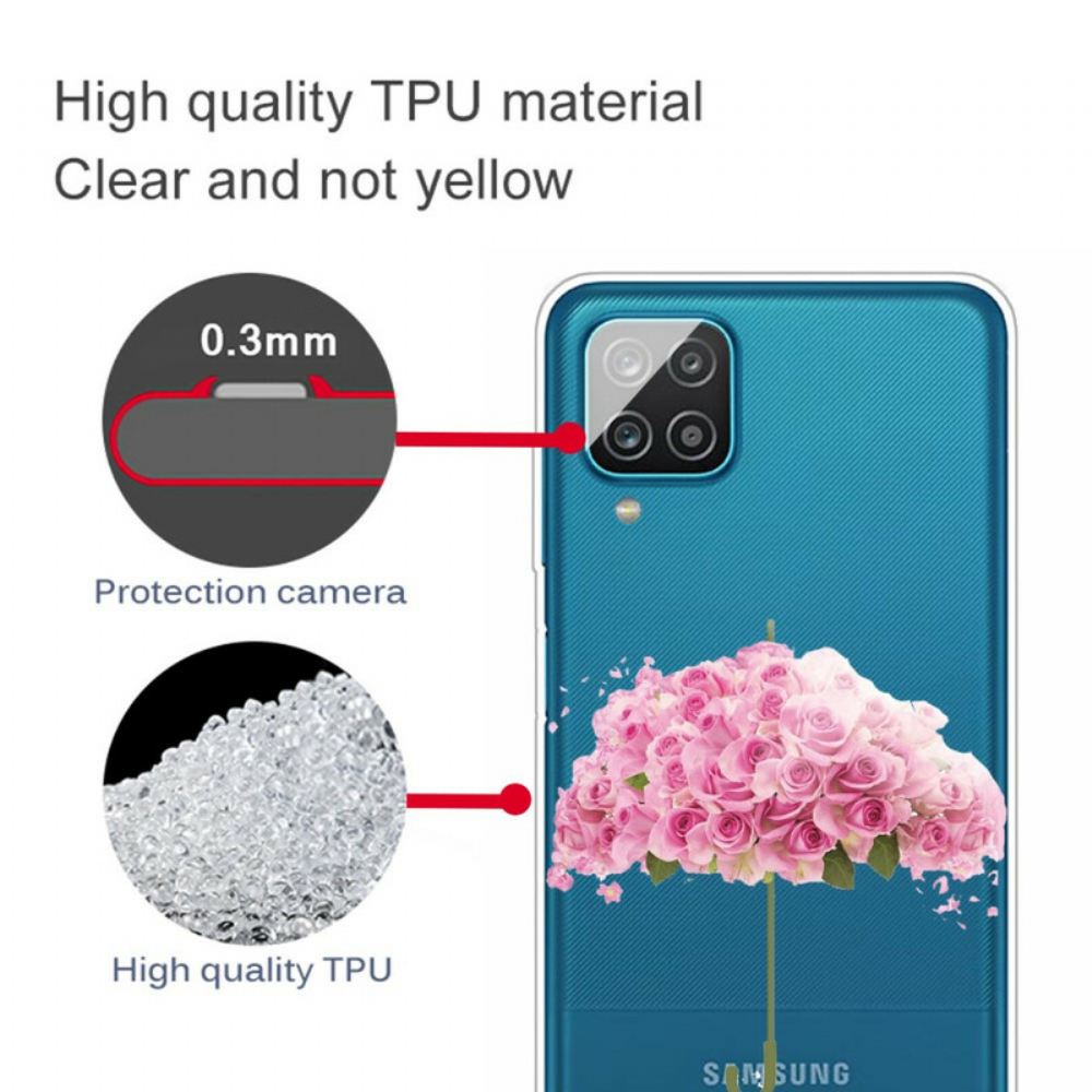 Kryty Na Mobil Na Samsung Galaxy A12 / M12 Deštník V Růžích