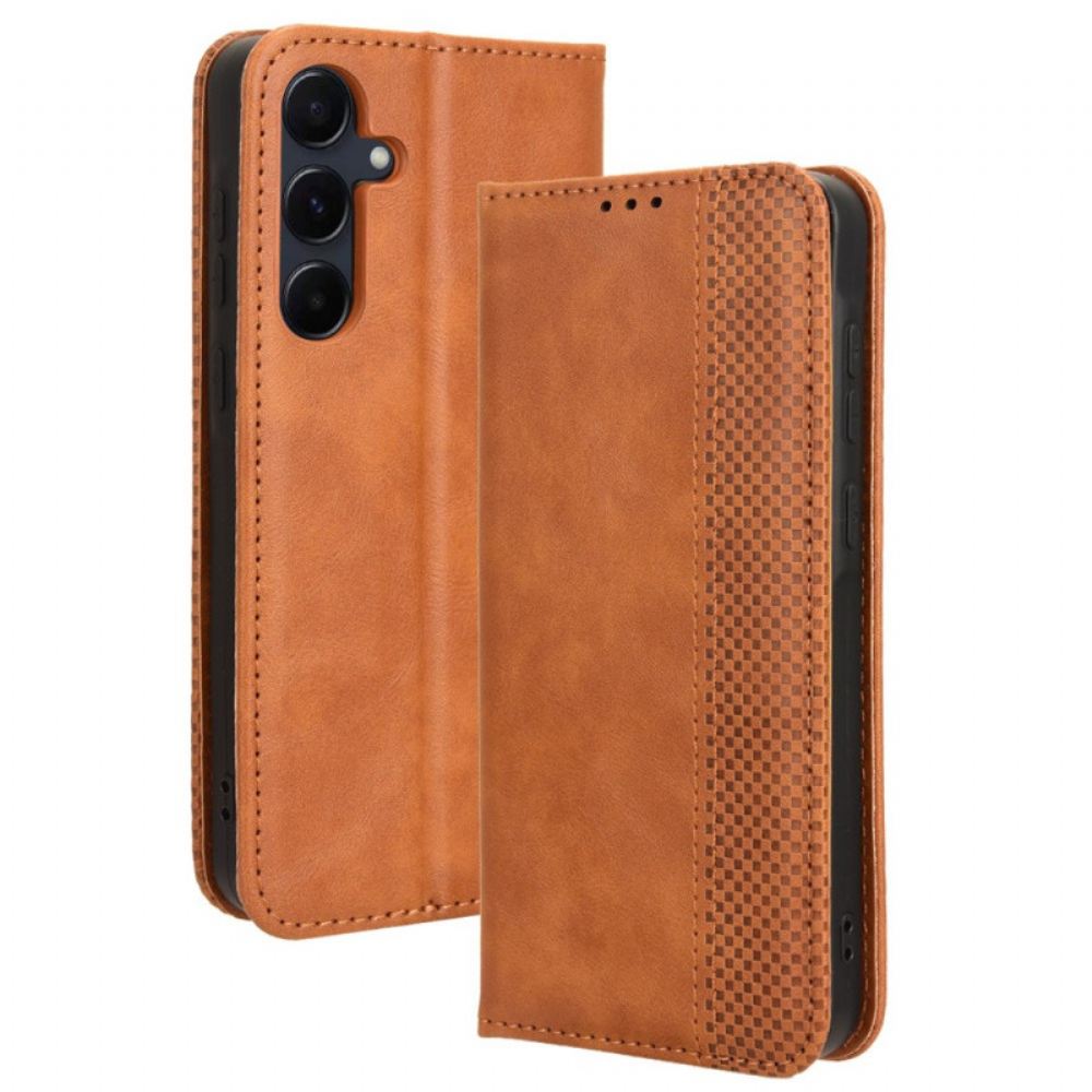 Kožené Pouzdro Folio Na Samsung Galaxy A55 5g Retro Styl