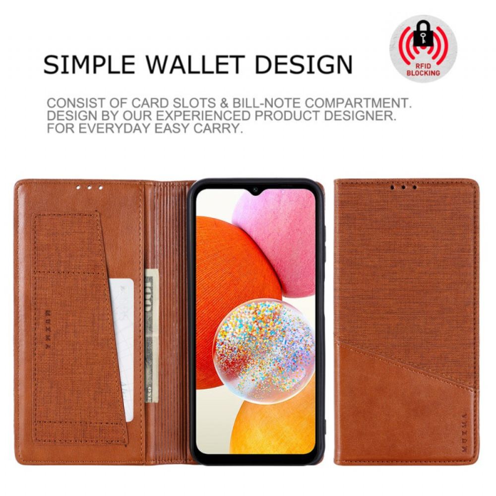 Kožené Pouzdro Folio Na Samsung Galaxy A55 5g S Blokováním Muxma Rfid