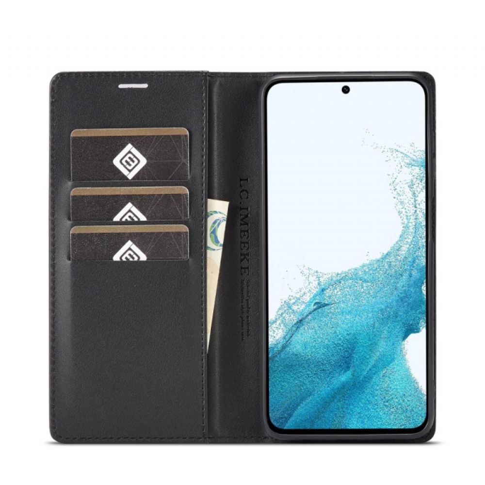 Kožené Pouzdro Folio Na Samsung Galaxy A55 5g Uhlíkové Vlákno Lc.imeeke