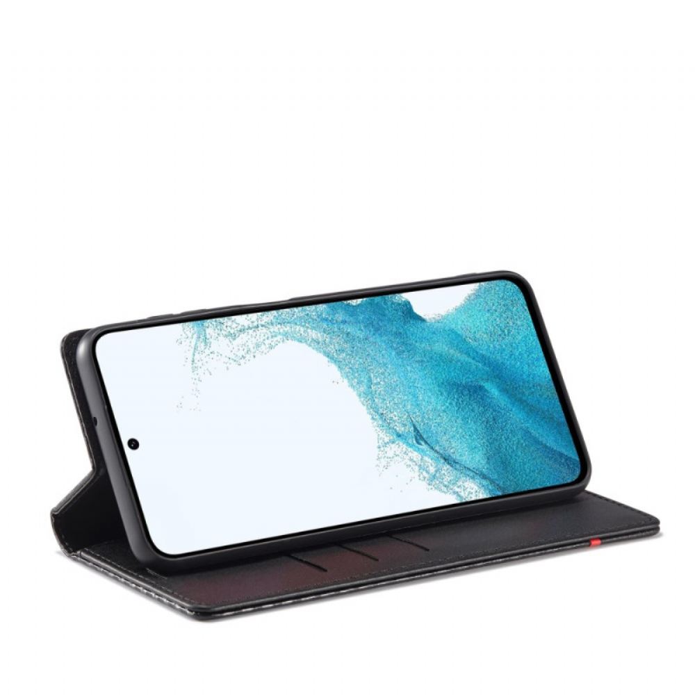 Kožené Pouzdro Folio Na Samsung Galaxy A55 5g Uhlíkové Vlákno Lc.imeeke