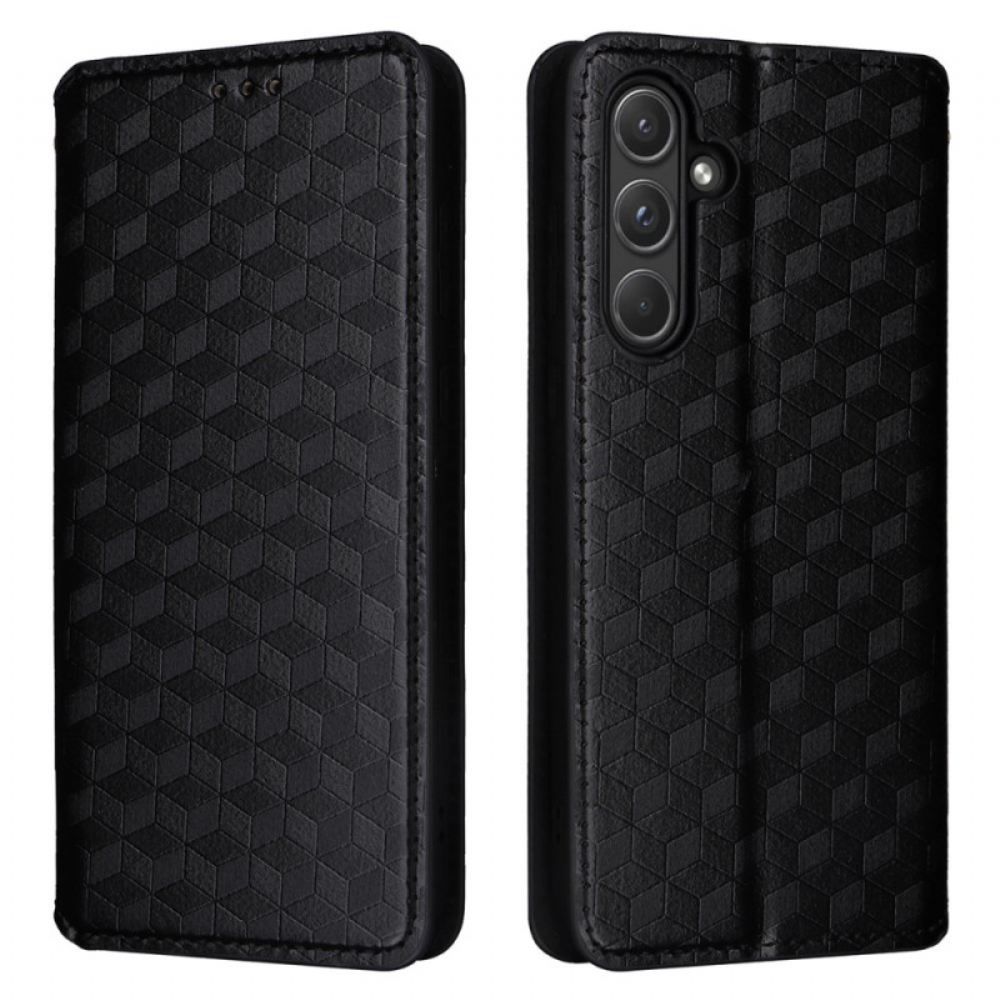 Kožené Pouzdro Folio Samsung Galaxy A55 5g 3d Diamanty