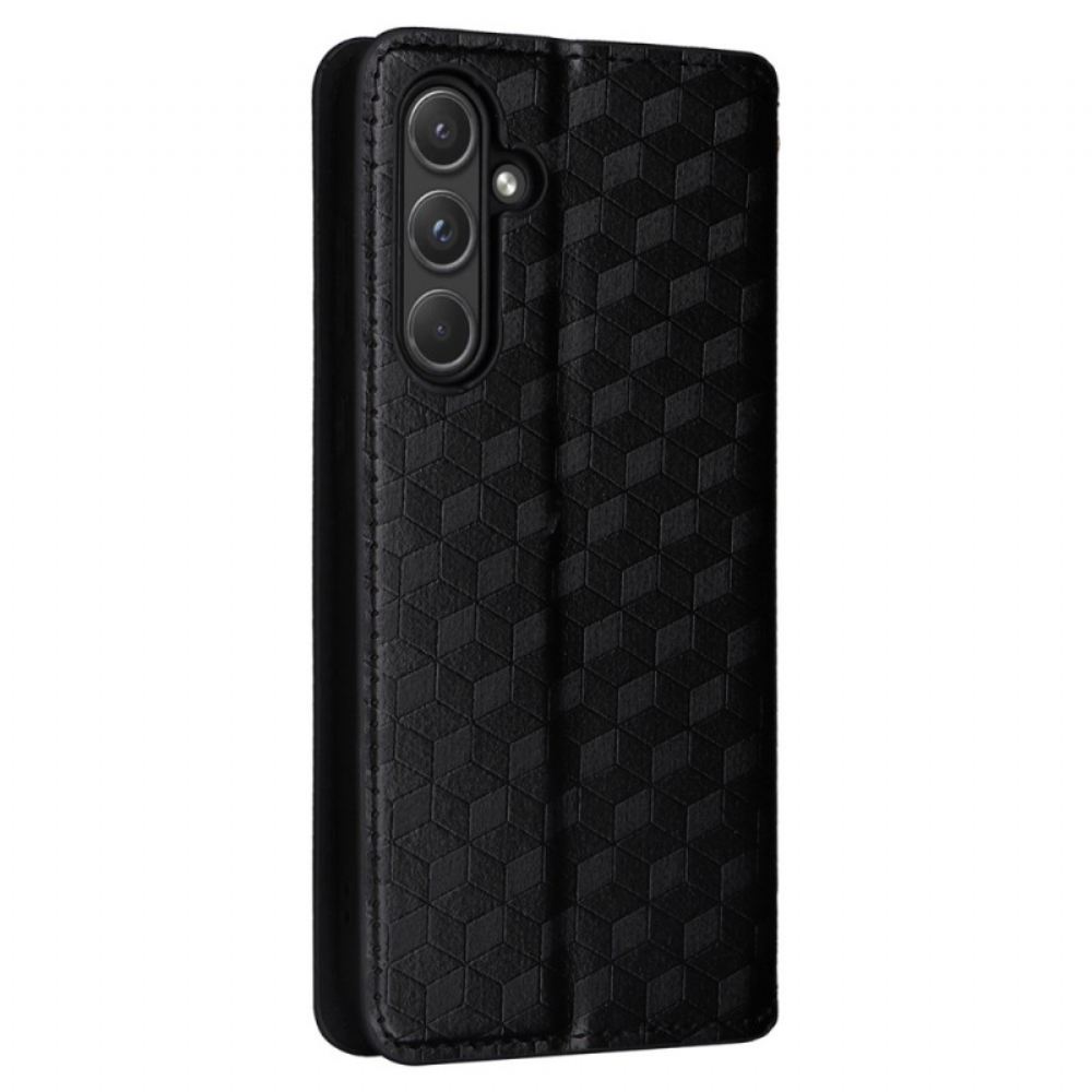 Kožené Pouzdro Folio Samsung Galaxy A55 5g 3d Diamanty