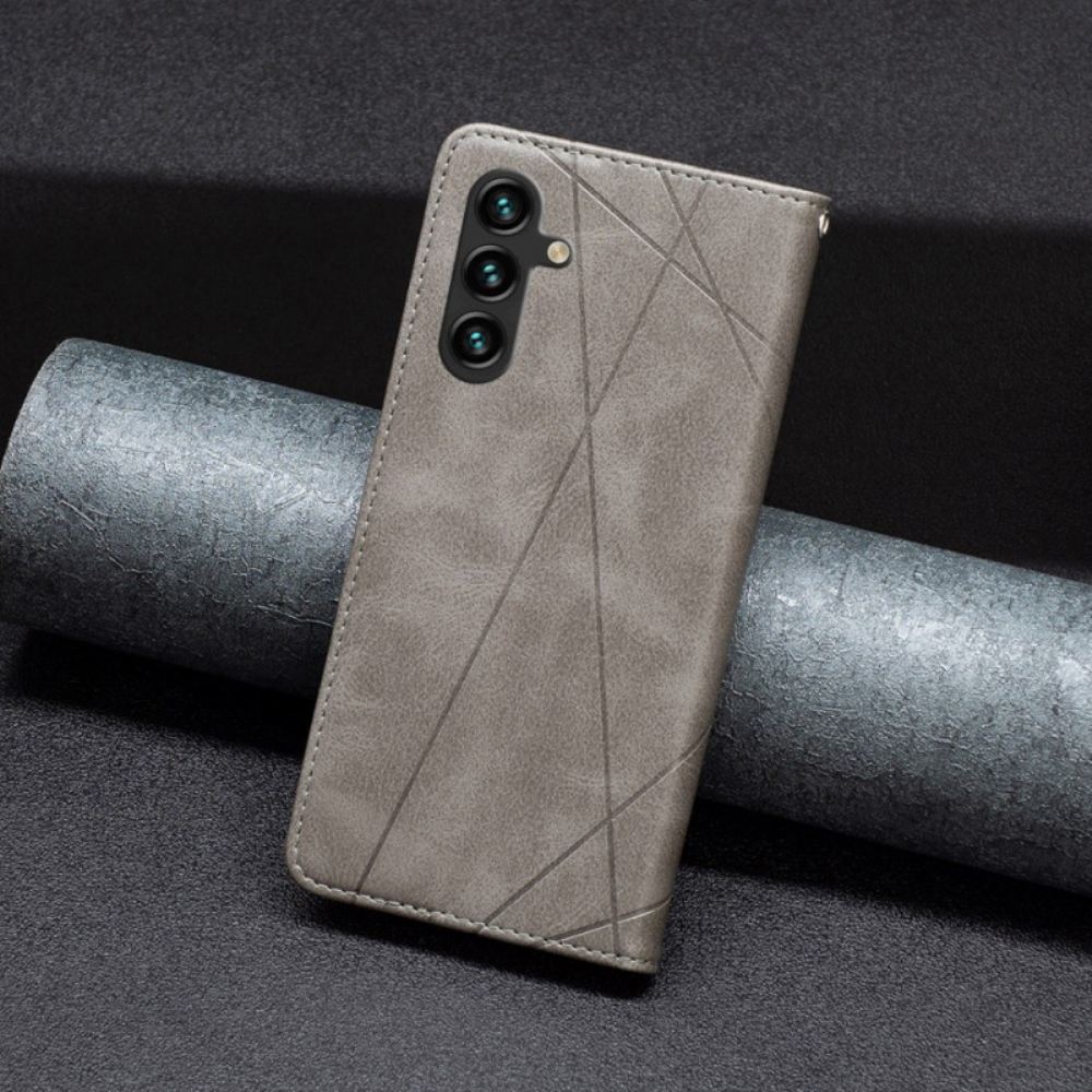 Kožené Pouzdro Folio Samsung Galaxy A55 5g Geometrie