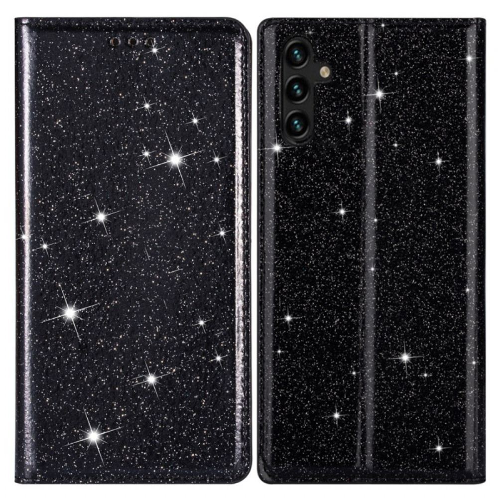Kožené Pouzdro Folio Samsung Galaxy A55 5g Třpytky