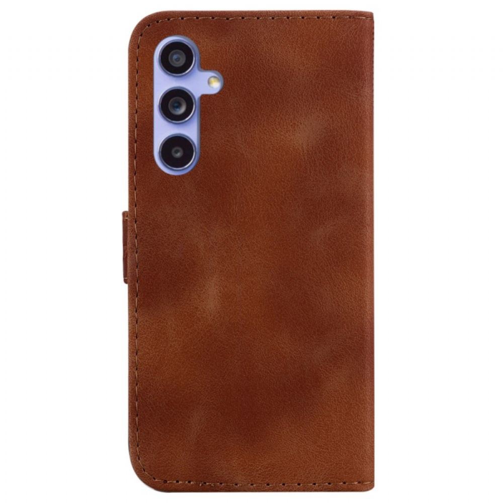 Kožený Kryt Na Samsung Galaxy A55 5g Design 7 S Popruhem