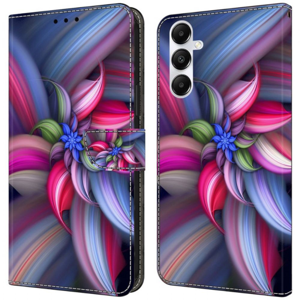 Kožený Kryt Na Samsung Galaxy A55 5g Květina V Barvě