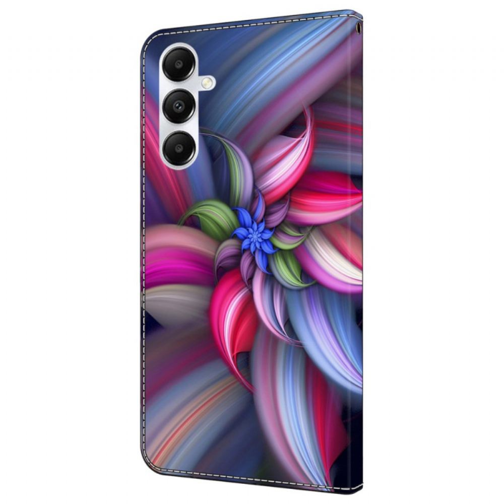 Kožený Kryt Na Samsung Galaxy A55 5g Květina V Barvě