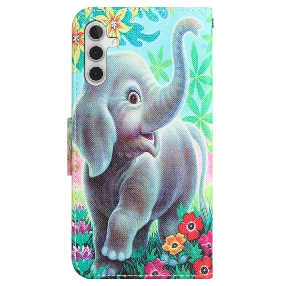 Kožený Kryt Na Samsung Galaxy A55 5g Slon S Popruhem