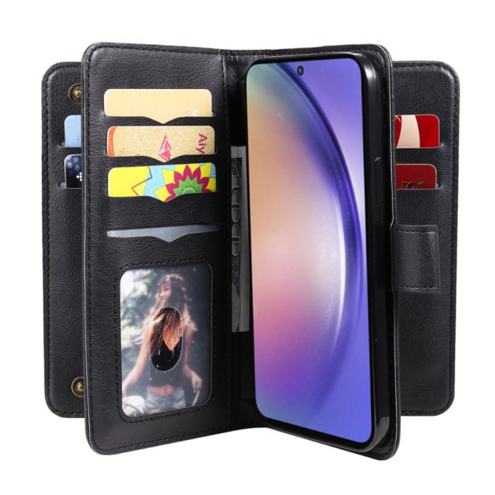 Kožený Kryt Samsung Galaxy A55 5g 10 Držitelů Karet
