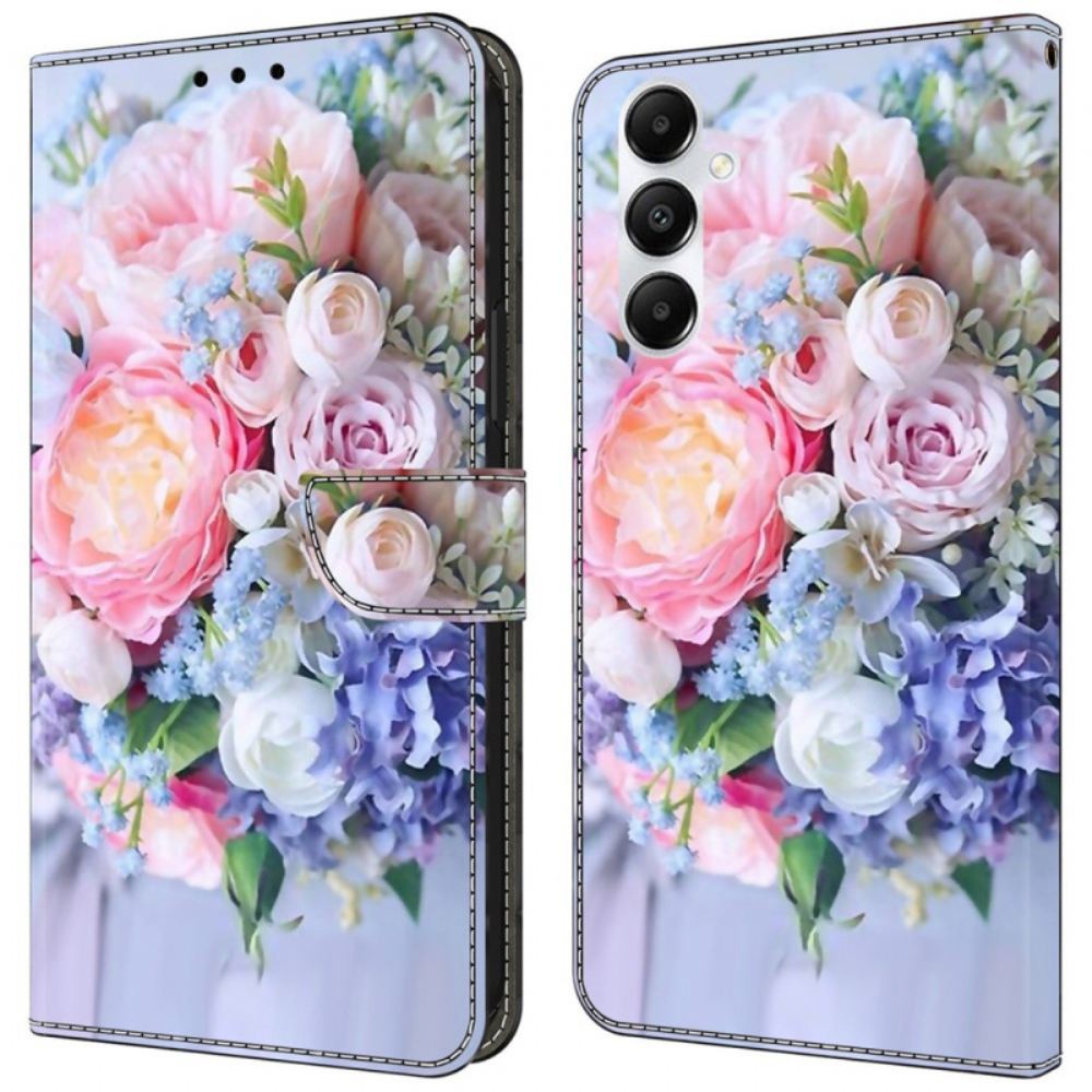 Kožený Kryt Samsung Galaxy A55 5g Barevné Květiny
