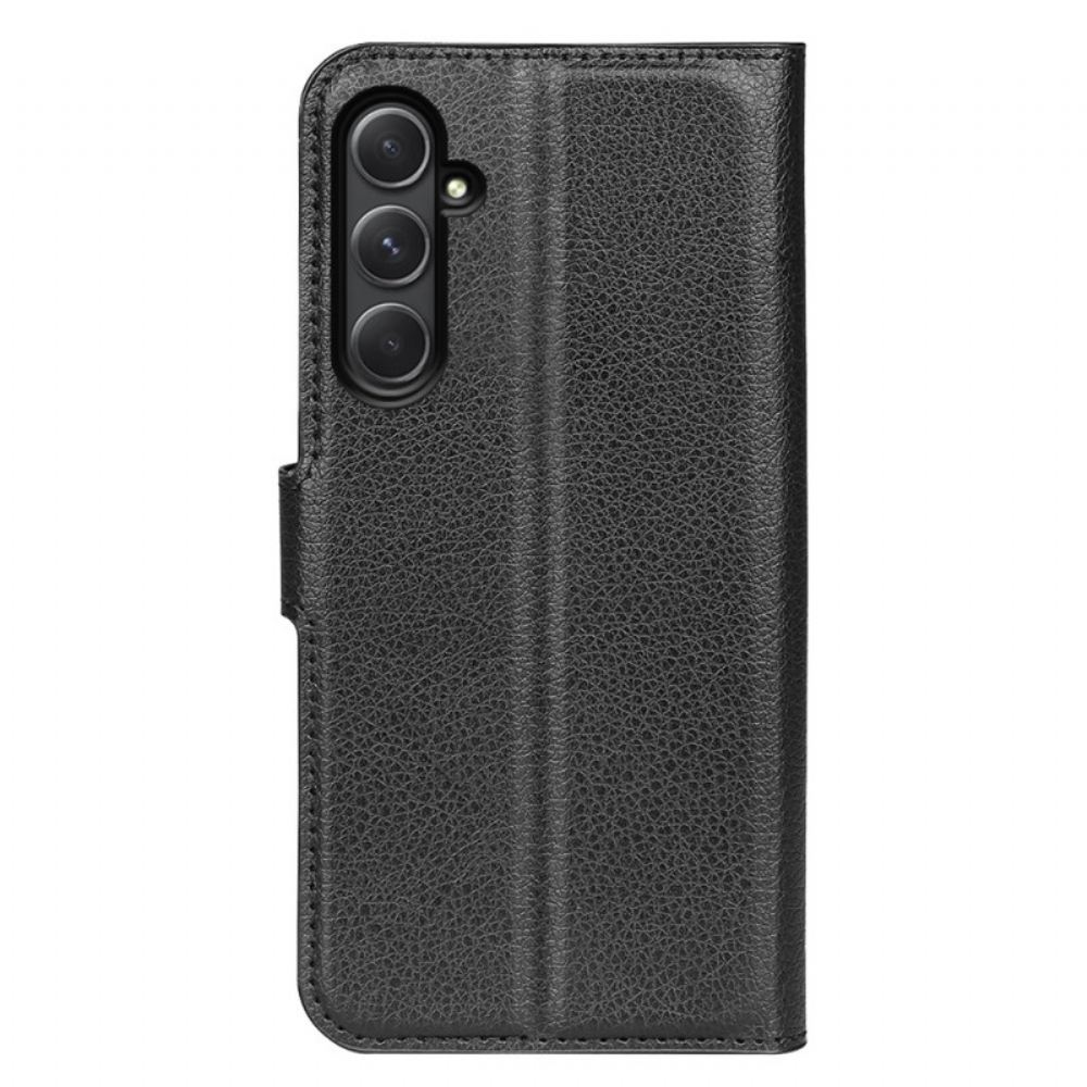 Kožený Kryt Samsung Galaxy A55 5g Klasická Umělá Kůže Litchi