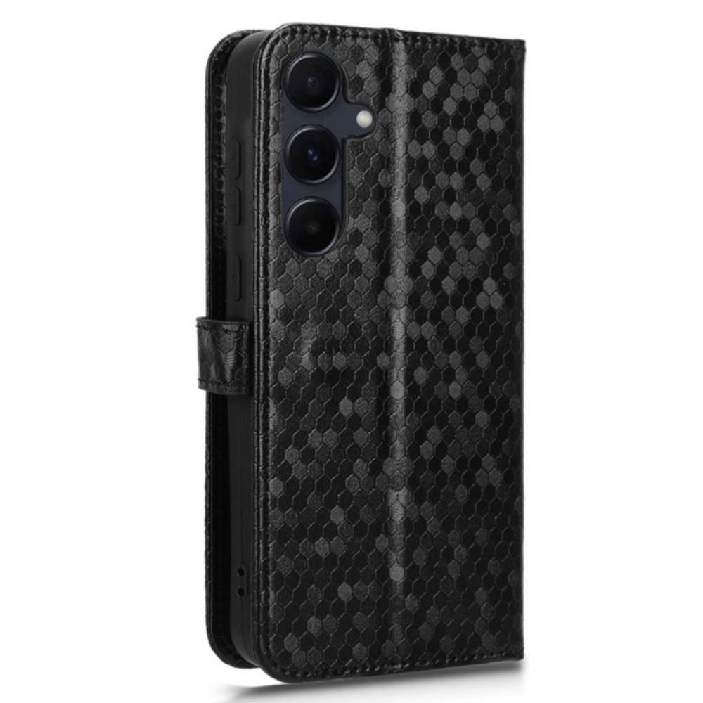 Kožený Kryt Samsung Galaxy A55 5g Lesklý Tečkovaný Pásek