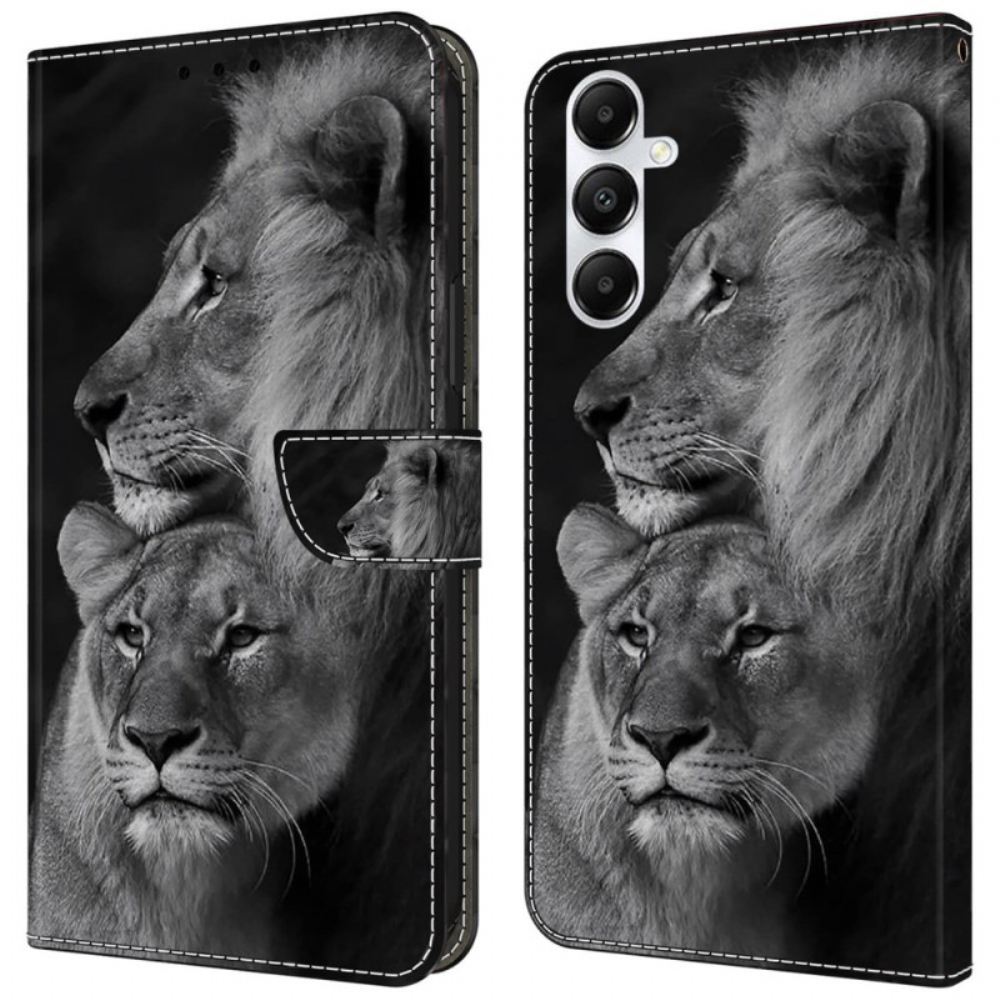 Kožený Kryt Samsung Galaxy A55 5g Pár Lvů