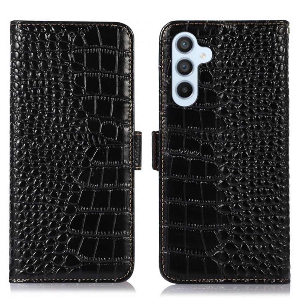 Kožený Kryt Samsung Galaxy A55 5g Styl Krokodýla S Blokováním Rfid