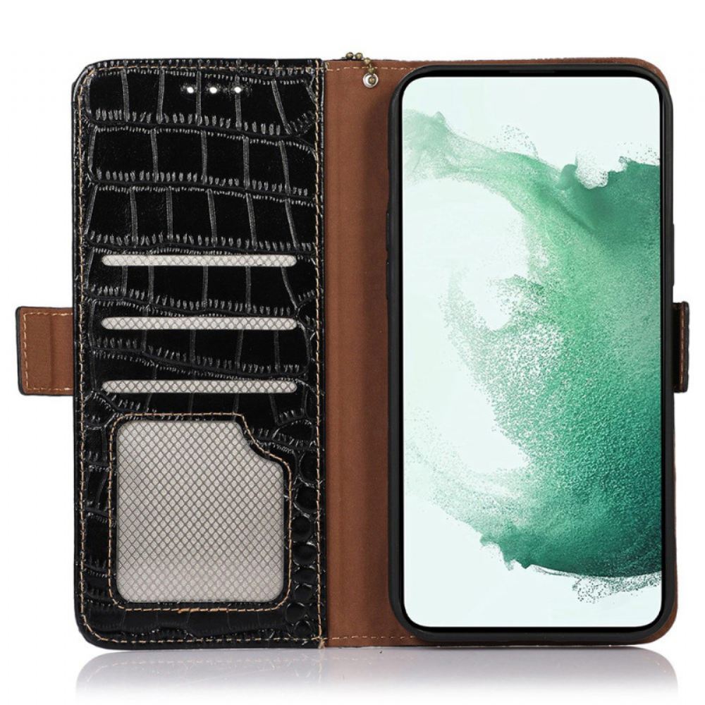 Kožený Kryt Samsung Galaxy A55 5g Styl Krokodýla S Blokováním Rfid