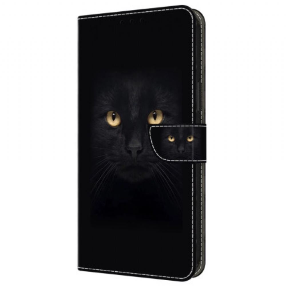Kožený Kryt Samsung Galaxy A55 5g Černá Kočka