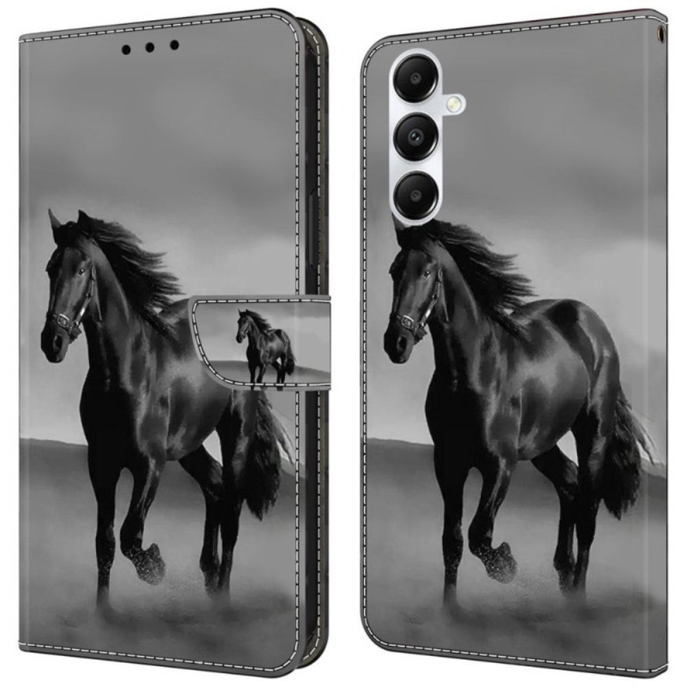 Kožený Kryt Samsung Galaxy A55 5g Černý Kůň