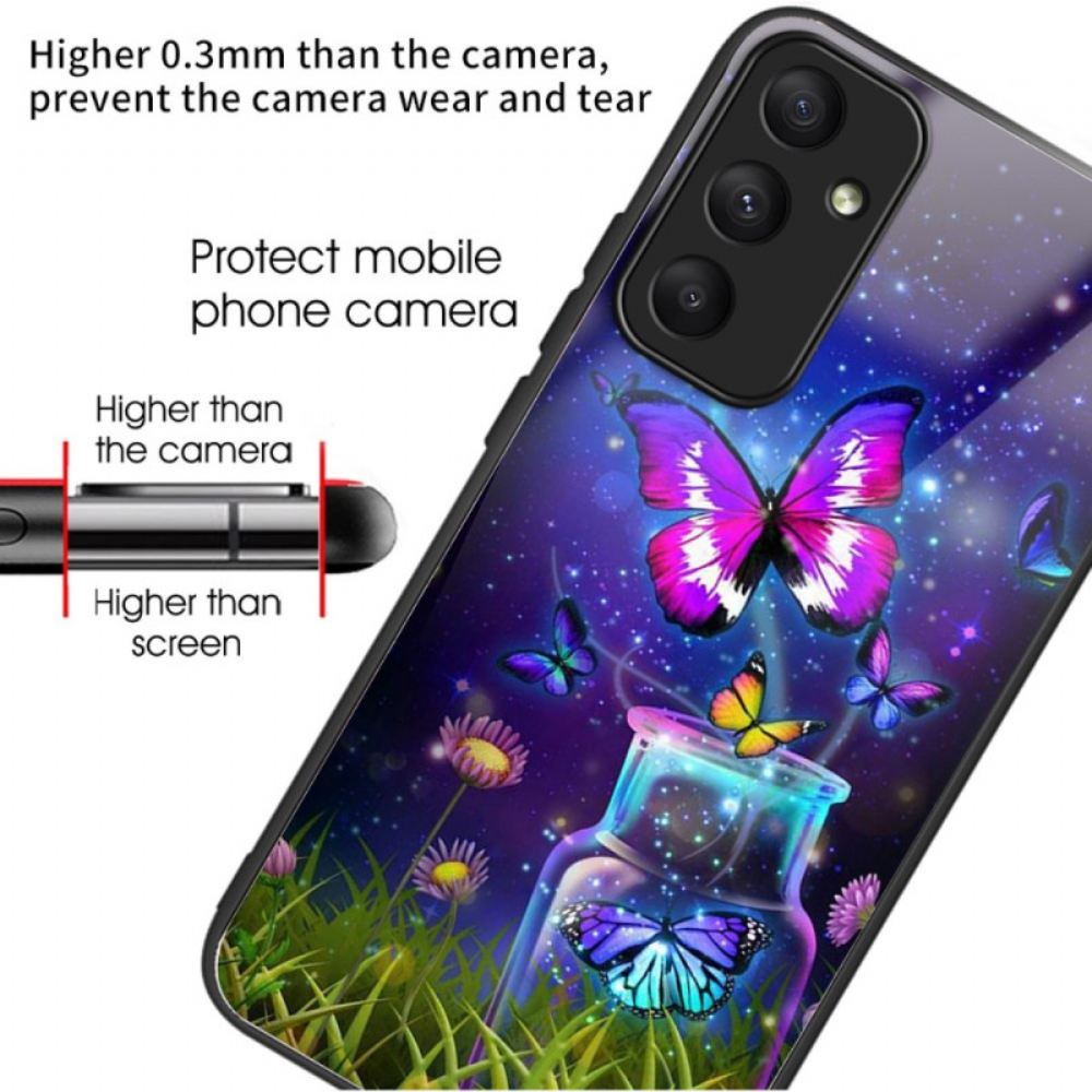 Kryt Samsung Galaxy A55 5g Láhev A Motýl Z Tvrzeného Skla